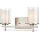 Huderson 2 Light 16 inch Brushed Nickel Vanity Light Wall Light